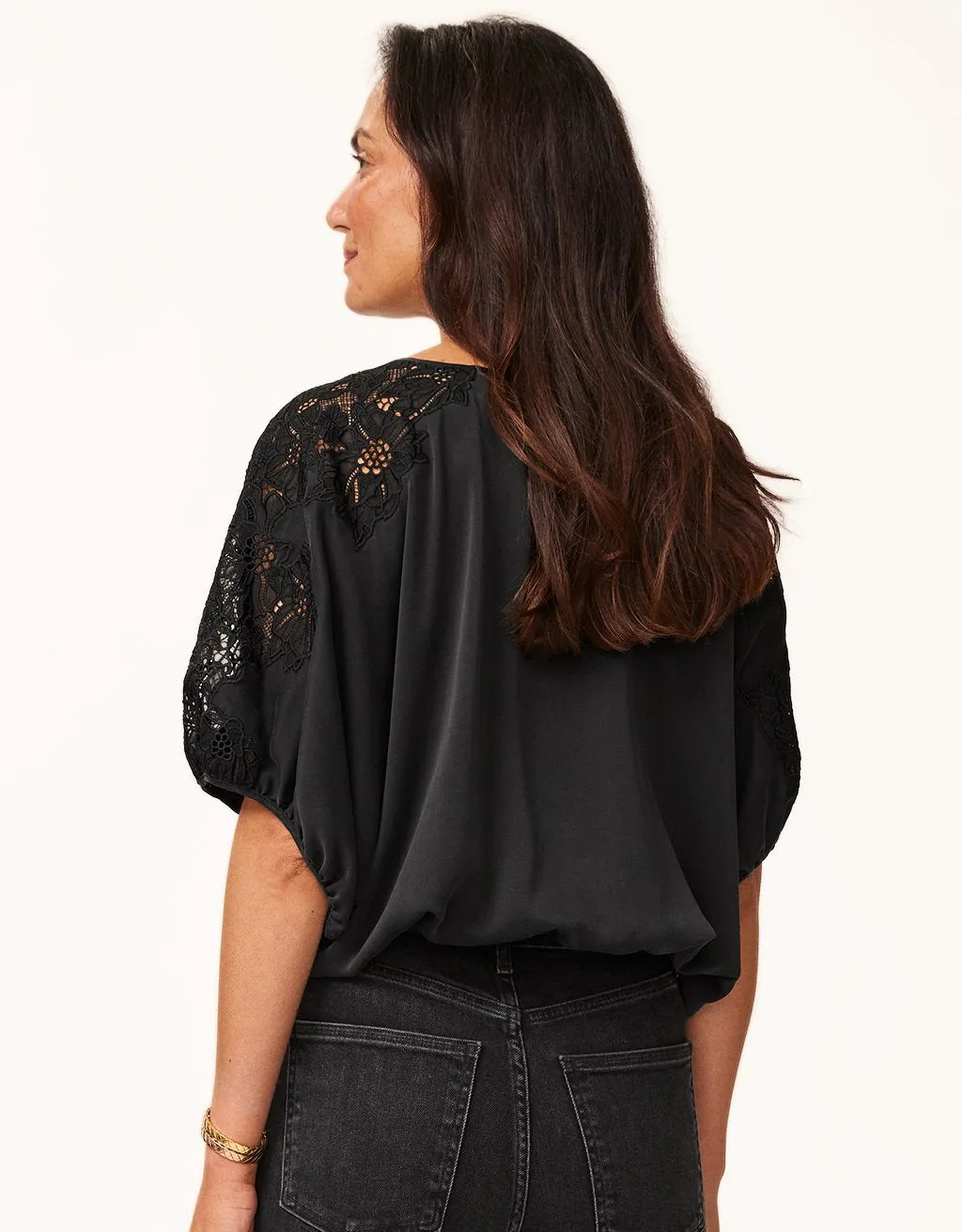 unsubscribed silk lace bubble top