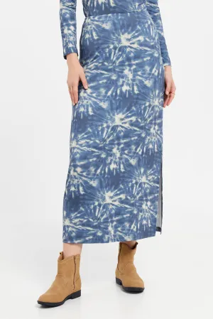 Women Blue Printed Skirt