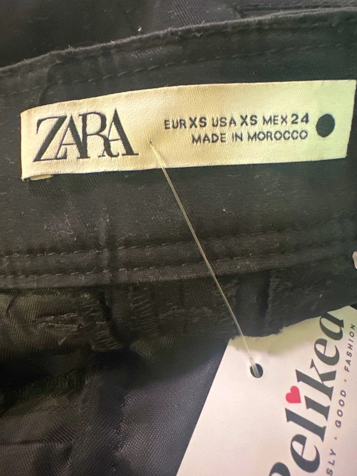 Zara Black Cargo Trousers UK XS